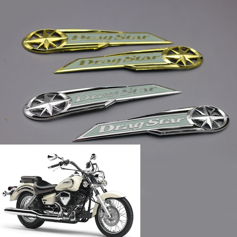 Хромированные 3D наклейки на мотоцикл с эмблемой бензобак и бак для Yamaha Dragstar V star XVS