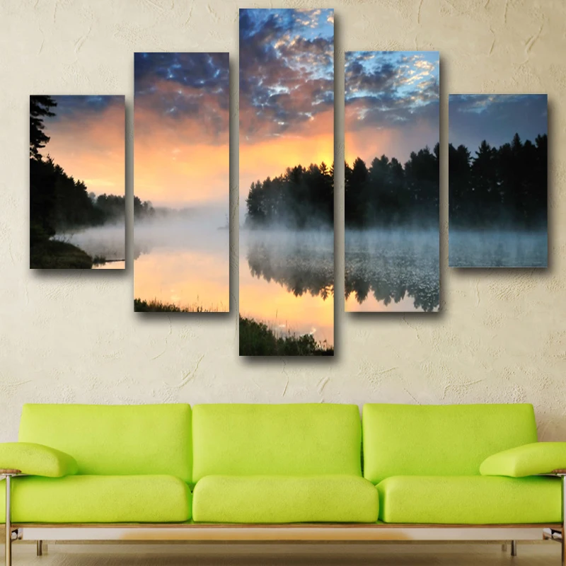 

5 Piece Hot Sell Sunrise Modern Home Wall Decor Canvas picture Art HD Print Painting Set of Canvas Arts
