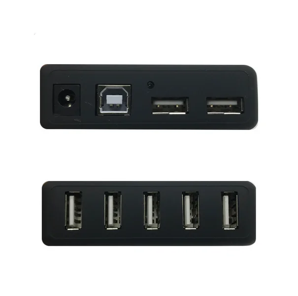 100 шт, горячая по всему миру 7 портов USB идеальный концентратор адаптер переменного тока(США штекер) продвижение