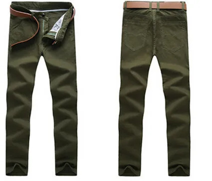 Летние Стильные мужские длинные брюки для отдыха мужские брюки средней талии вымытые тонкие длинные брюки плюс размер - Цвет: Army Green