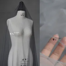 160 см* 100 см черная супер прозрачная ультра-прозрачная Свадебная пряжа передовая на заказ ткань для платья Foresight ткань дизайнерская ткань