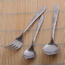 3 шт./компл. ложки из нержавеющей стали+ вилка домашняя Повседневная посуда ложка для риса