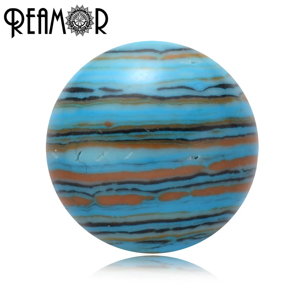 

REAMOR Blue Malachite Natural Stone Beads Small Hole Loose Beads Charms For DIY String Bracelet Men Jewelry Making 6/ 8/ 10mm