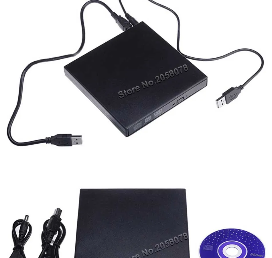 Портативный внешний тонкий USB 2,0 DVD-RW/CD-RW горелки рекордер IDE чип оптический привод CD DVD rom комбо писатель для портативных ПК