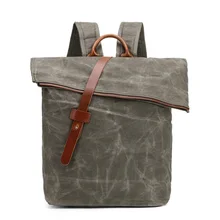 Модная тканевая сумка для компьютера 15," Рюкзак масло воск Холст кожаная сумка для отдыха