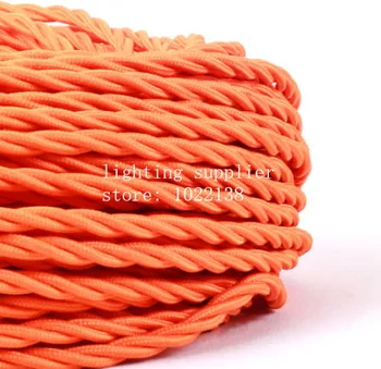 

100meters in one roll uncut Braided textile fabric wire black pendant lamp cable