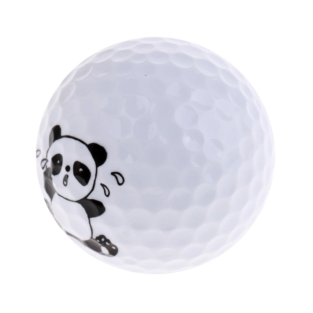 Golf Driving Range Practice Ball Cute Panda Printed Golf Ball Elastic Lightweight Flexible Golf Accessories Ball