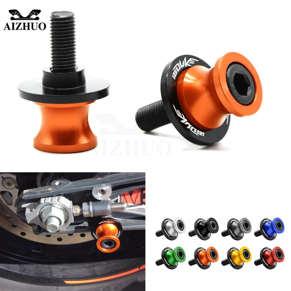 10MM CNC Motorcycle Accessories Swingarm Sliders Spools 125 DUKE Logo For KTM 125 DUKE 125DUKE 2012 2013 2014 2015