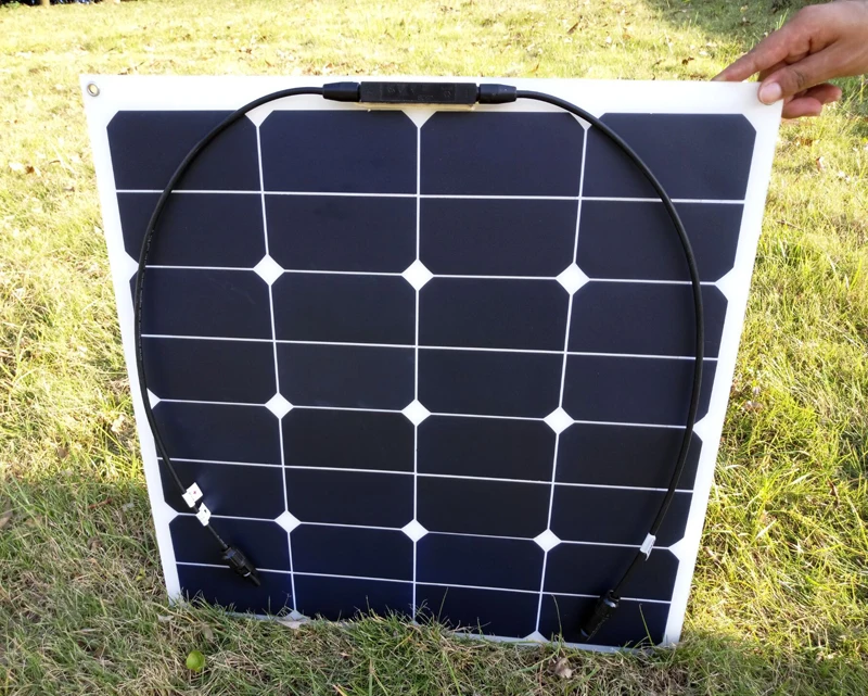 

rg Sunpower flexible solar panel 55w; monocrystalline semi flexible solar panel 55w; solar cell 21.5% charging efficiency