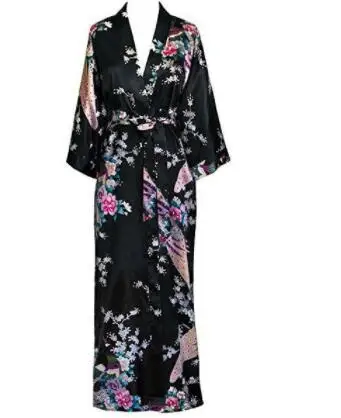 Plus Size Chinese Women Long Robe Kimono Bathrobe Bride Bridesmaid Wedding Sleepwear
