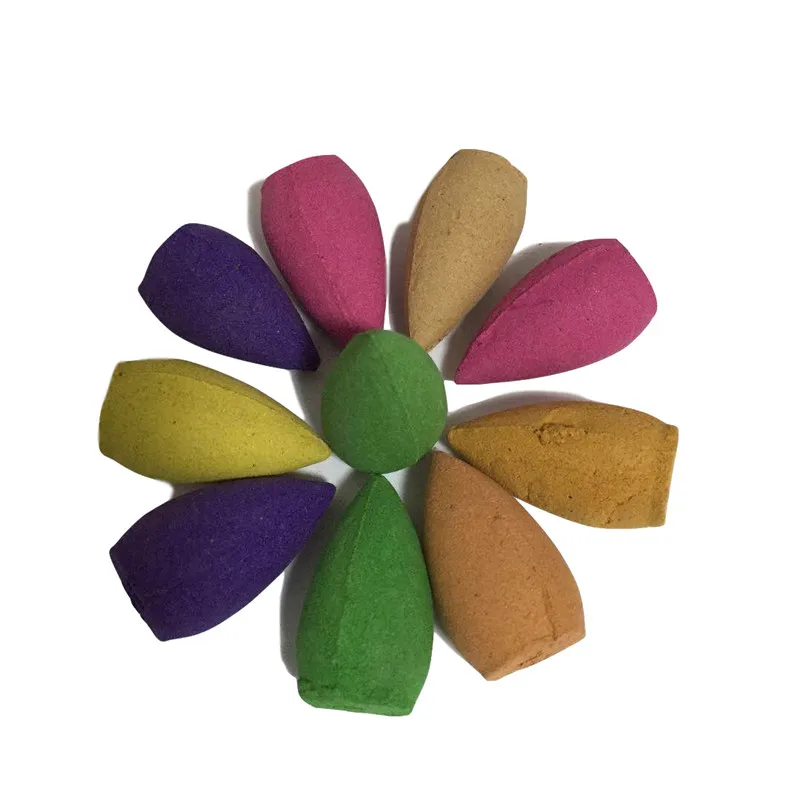 10Pcs Natural Floral Fragrance Back Flow Incense Cones Aromatic Therapy Chinese Backflow Incense Cones (1)