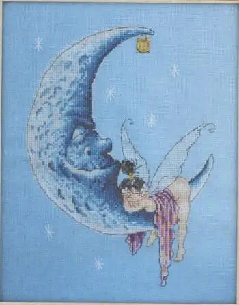 cs-2534 Cross Stitch Kit Neocraft Moon Fairy Angel Sleeping Clock
