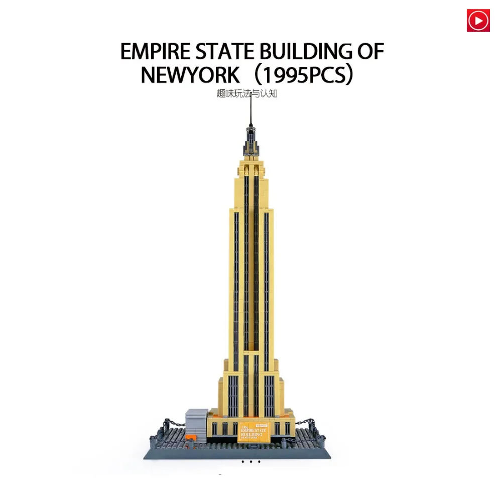 

KAZI technic Architecture The Empire State Building of Newyork bricks Street Model KAZI Building Block bricks Christmas Toy