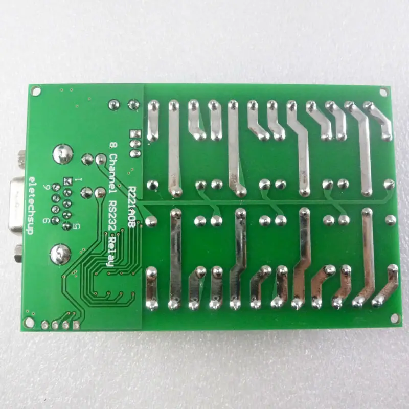 R221A08 * 2 шт. 12VDC 8ch реле последовательного порта DB9 UART переключатель RS232 для