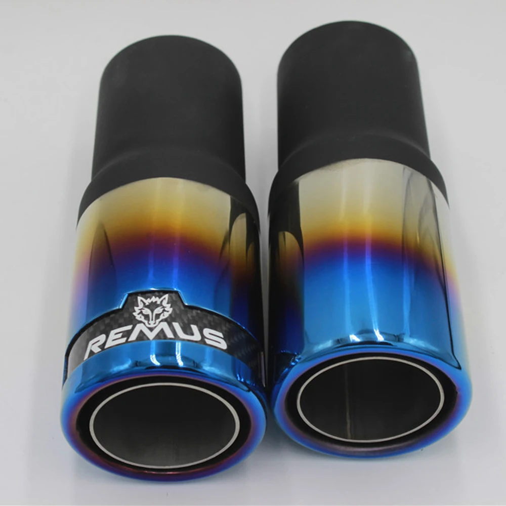One pair 63mm Inlet 101mm Outlet Blue Paint 304 Stainless Steel Remus