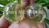 

2 Clear Natural CITRINE Quartz Ball 1.37Inch Crystal Ball 35mm