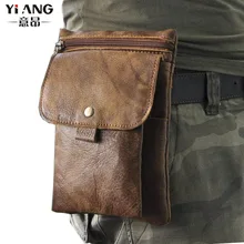 Для мужчин воловьей кожи через плечо сумка сотовый/мобильный чехол для телефона Карманный Кошелек хип ремень Fanny поясная сумка