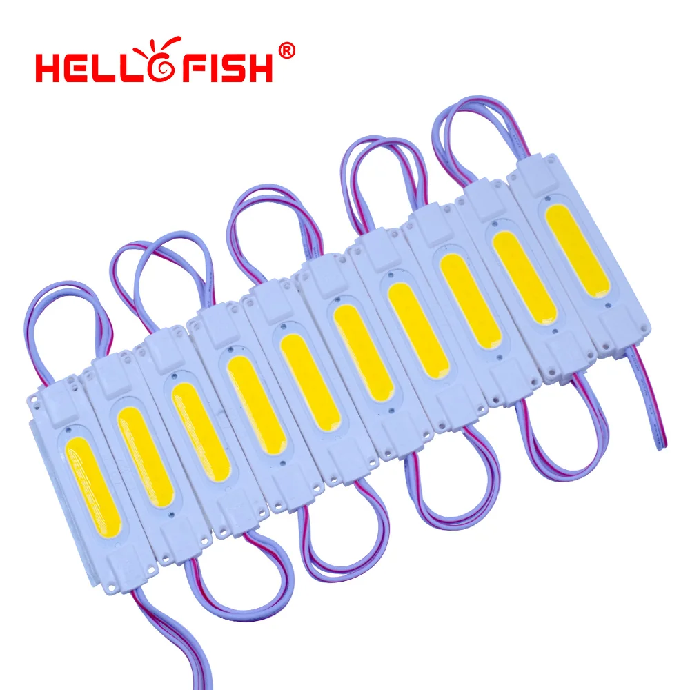 Hello Fish 20 шт. DC12V COB Светодиодный модуль 7020 рекламные модули светящиеся символы, модули для фоновой подсветки IP65 водонепроницаемый