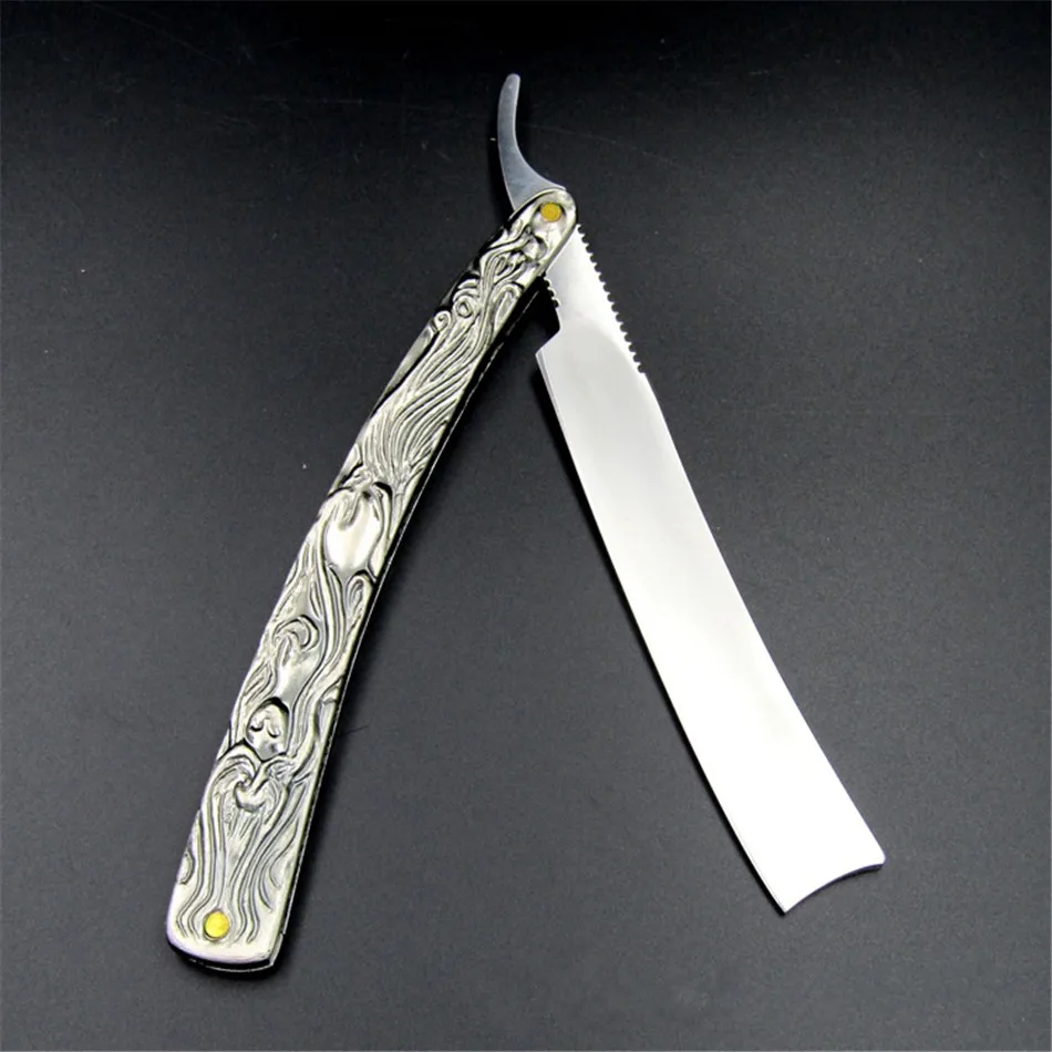 

Vintage Straight Edge Stainless Steel Hair Shaper Barber Razor Folding Shaving Knife Free Shipping