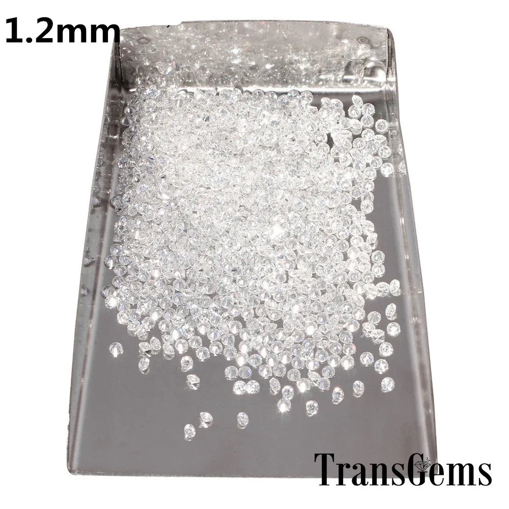 

TransGems 1.2mm=0.007 carat Total 1 CTW F Color Certified Lab Grown Moissanite Diamond Loose Bead Test Positive