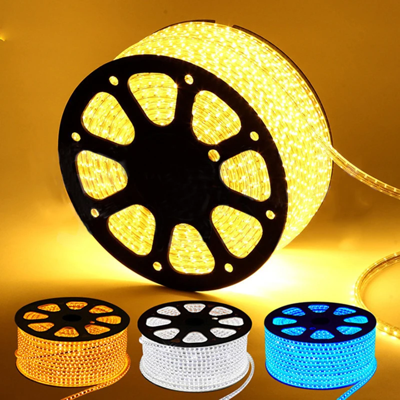 Оптовая продажа Светодиодная лента 220В RGB Гибкая с 5050 smd 60leds/m US EU штепсельная Вилка