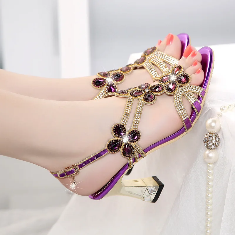 Блестящие женские Босоножки с открытым носком; обувь для вечеринок на высоком каблуке; сандалии-гладиаторы; свадебные туфли; Летние босоножки со стразами; XMX-B0010
