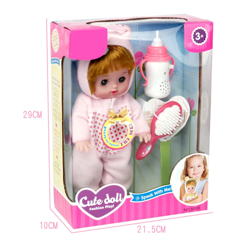 Reborn Toys электрический звук Uttering Baby Doll Поющие песенки бутылочка для кормления кукла образование забавная сопутствующая игрушка Случайная