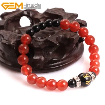 

Gem-inside Natural Mala Anglican Muslim Catholic Christian Episcopal Prayer Rosary Red Agates Beads Bracelet For Men Women