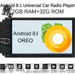 Камера Android 8,1 игрок автомобиля, einCar двойной 2 DIN Android 8,1 автомобильный радиоприемник стерео 7 дюймов Сенсорный экран gps навигации Bluetooth USB