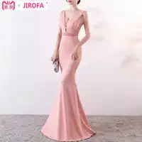 Dress women Vestido de fiesta Sexy Long Party Gown Beadings V Neck Sexy Bodycon Mermaid Wedding Dating Formal Prom Party night