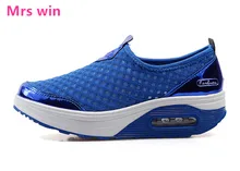 Summer Shoes Women running shoes Walking Flats Height Increasing Women sneakers air Breathable Print Swing Wedges