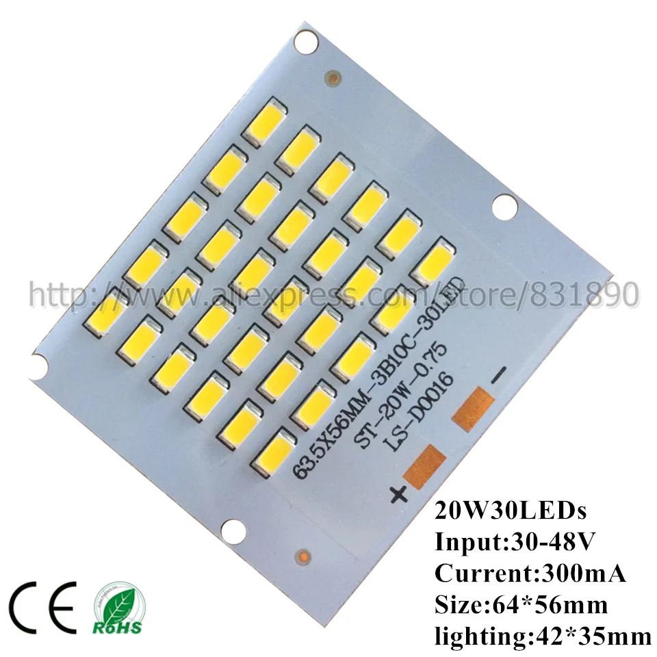 5 шт. светодиодный алюминиевый прожектор pcb 10 Вт 20 30 50 SMD5730 панель источника