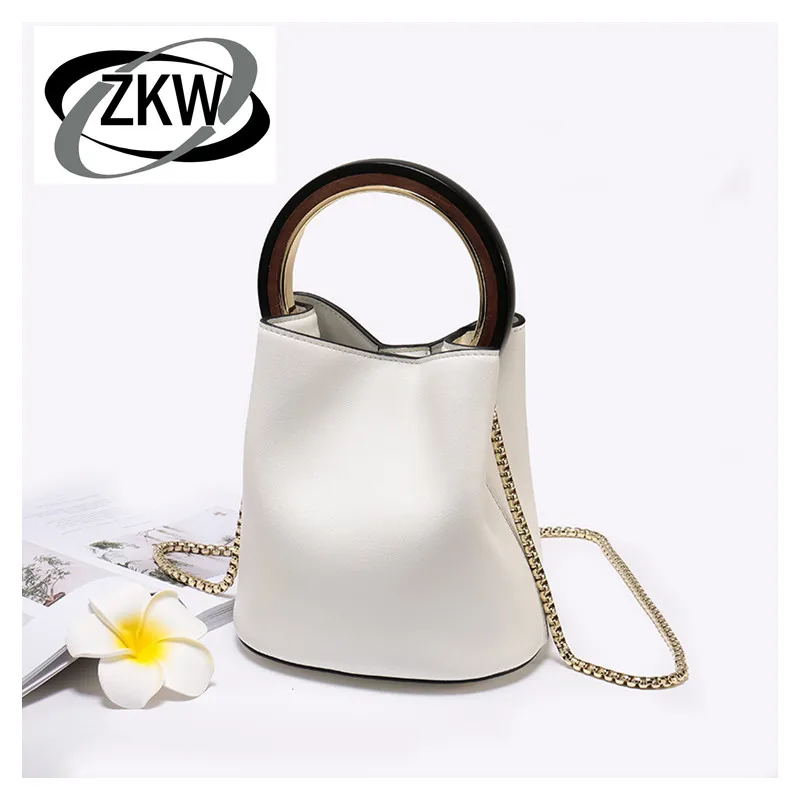 ZKW женская сумка из натуральной кожи, первый слой из мягкой воловьей кожи, женская маленькая сумка, модная сумка-мешок с цепочкой