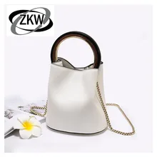 ZKW женская сумка из натуральной кожи, первый слой из мягкой воловьей кожи, женская маленькая сумка, модная сумка-мешок с цепочкой