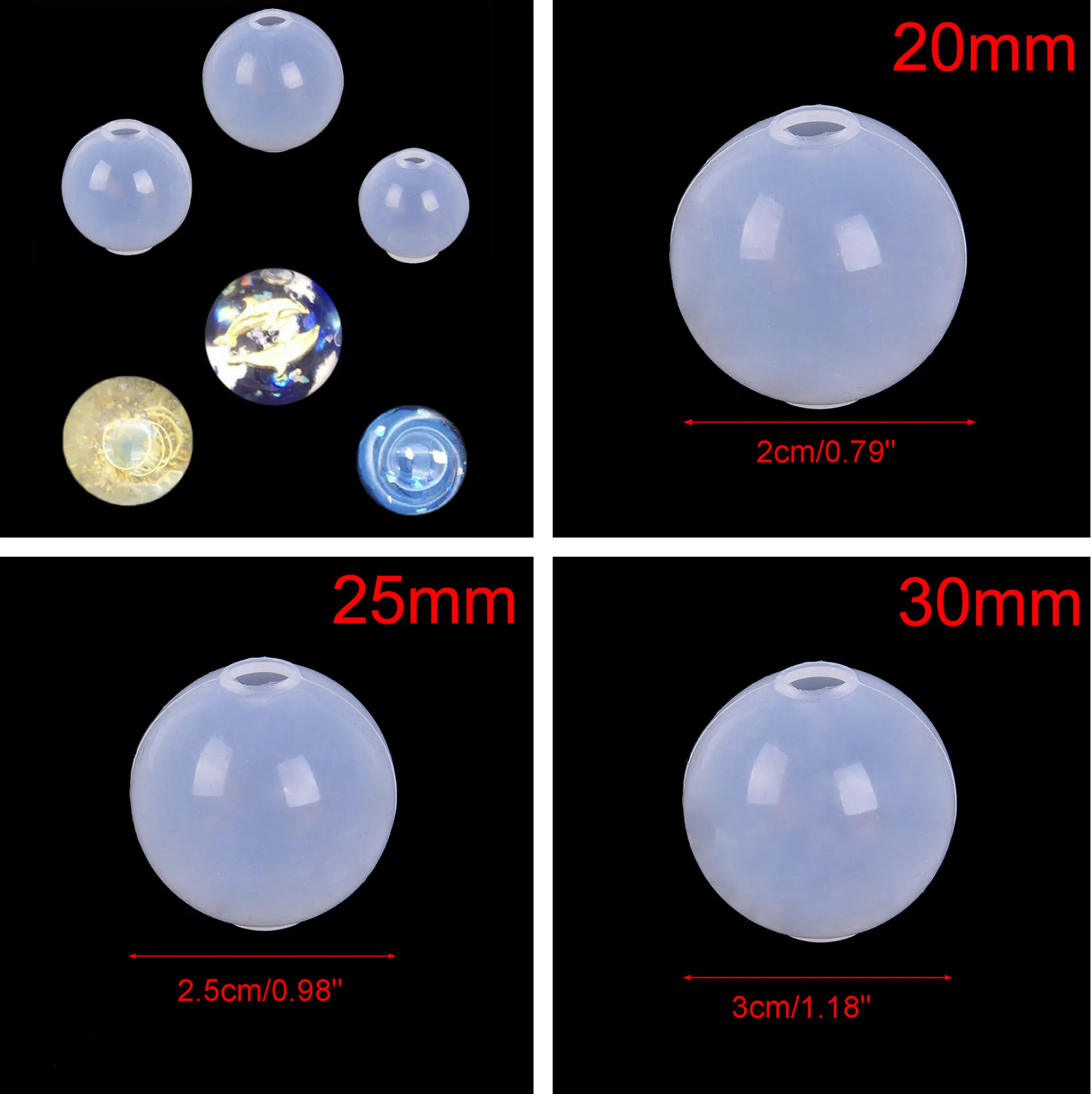 DIY 20/25/30 мм стерео сферические силиконовые формы ювелирных изделий DIY Вселенной шары украшения из полимерной глины полимерная форма для