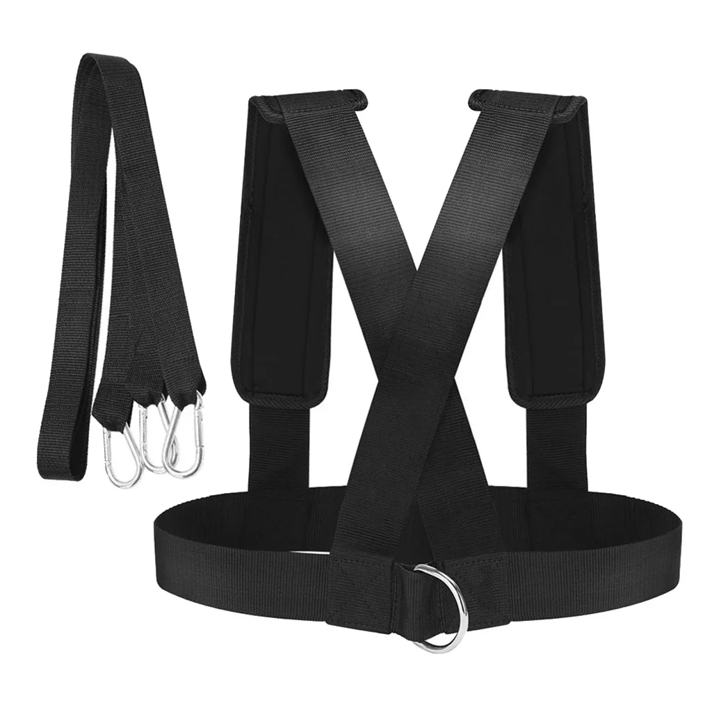 

Adjustable Sled Harness with 2m Pull Strap D-Ring and Heavy Duty Hooks Running Training Aids Fitness Resistance Band Tool