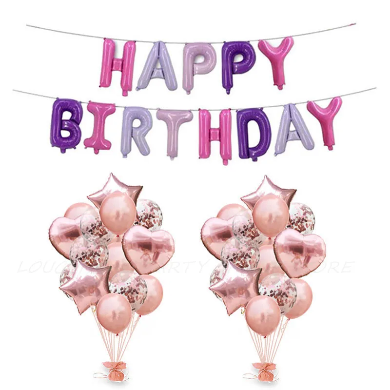 

Happy Birthday Letter Balloon Wedding Heart Love Ballon Confetti Balloon Birthday Party Decorations Adult Kids BabyShower Baloes