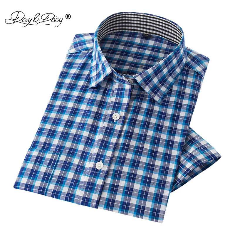 

DAVYDAISY 2019 New Arrival Summer Men's Shirt Short Sleeved Classic Plaid Shirt Men Slim Fit Shirts Brand Casual Shirt DS228