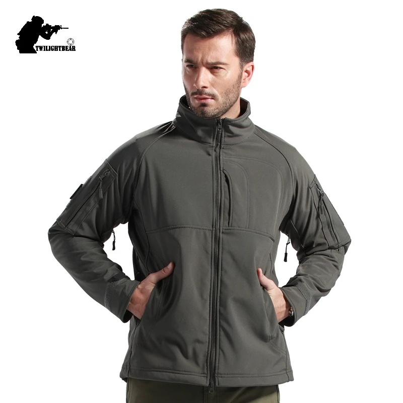 

Outdoor Soft Shell Men's Fleece Jacket Shark skin Warterproof Jacket Coat Men Clothing Camouflage Combat Jacket Outerwear AF112