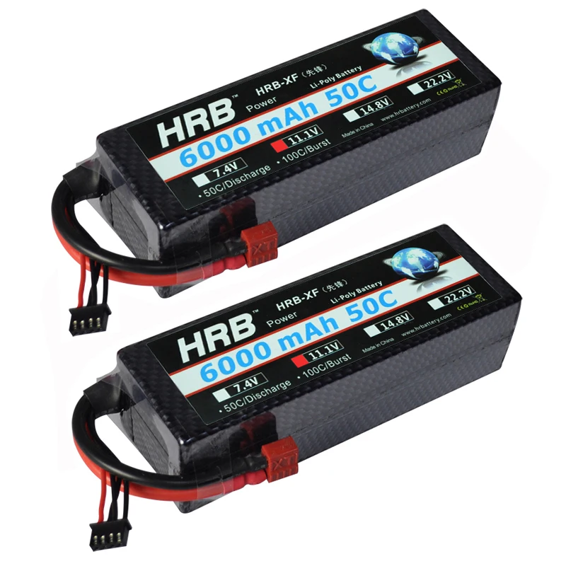 2 шт аккумулятор hrb lipo 3S 11,1 V 6000mAh 50C XT60 RC части T Deans EC5 разъемы Жесткий Чехол для Traxxas Trx4 автомобили грузовик лодка 1/10