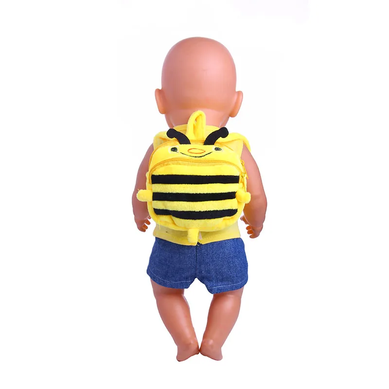 

Cute honeybee backpack for 43cm Zapf dolls, children's best birthday gift n330