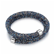 Labekaka, роскошный дизайн, двойные браслеты с кристаллами, украшенные кристаллами Swarovski, вечерние ювелирные изделия, подарок
