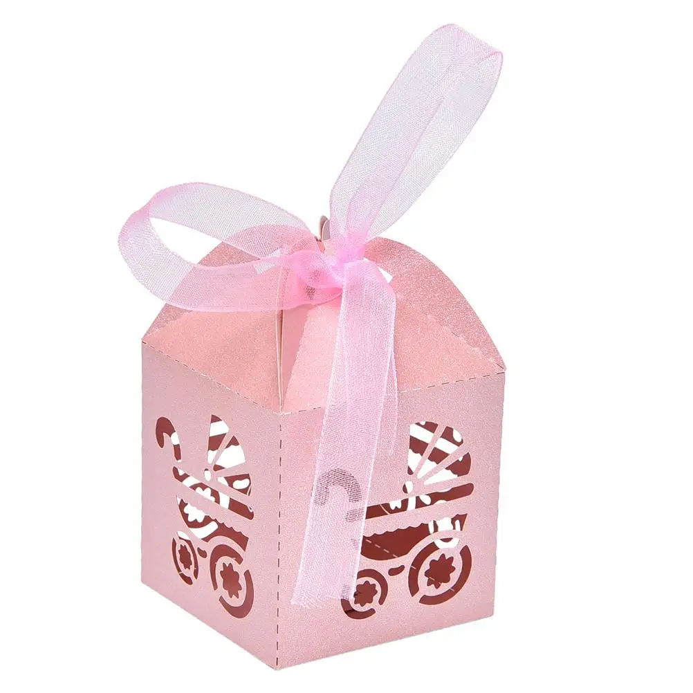 10 шт многоцветный коробка для свадебных сувениров и сумочка, милое Подарочная Конфета Коробки с бантом для свадебной церемонии, празднований дня рождения сувениры событие вечерние поставки - Цвет: PK