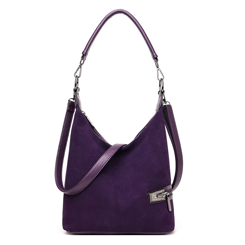 

2019 Fashion Women Split Leather Shoulder Bag Female Suede Casual Crossbody handbag Casual Lady Messenger Hobo Top-handle Bags