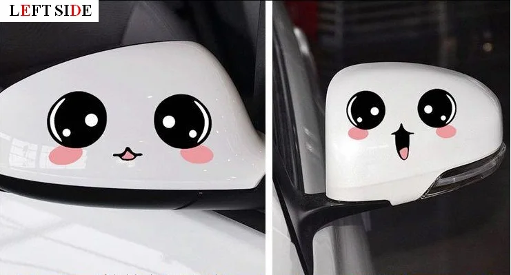 

LEFT SIDE Funny Car Stickers Decoration Cute Cartoon DIY Waterproof Sunscreen Rearview Mirror Car Sticker Door Stickers