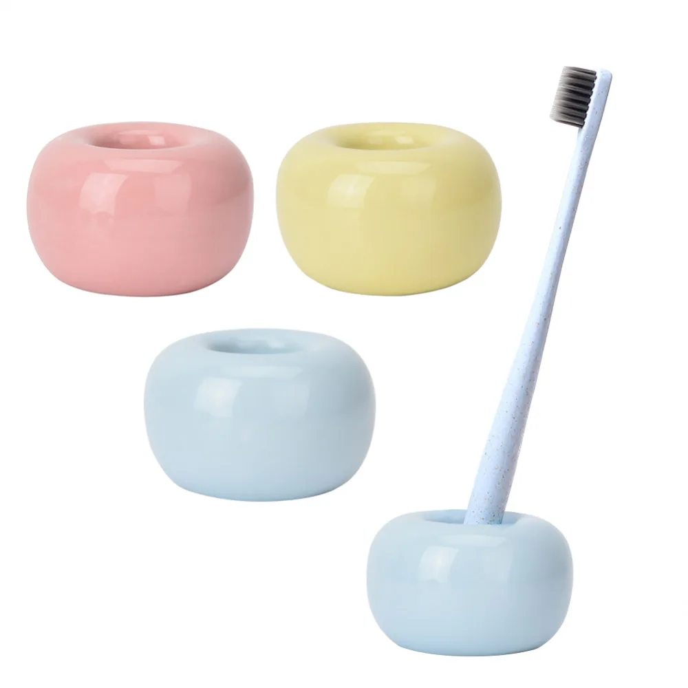 

Donut Ceramic Toothbrush Base Holder Novel Candy Color Cute Multi-functional Toothbrush Base Donut Toothbrush Holder