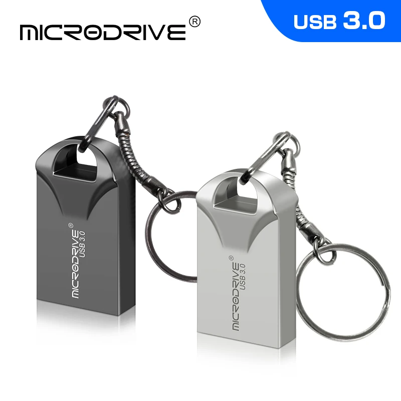 Металлический USB 3.0 Pendrive 16 ГБ 32 ГБ 64 ГБ 128 ГБ USB флэш-накопитель с брелок