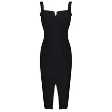 Новое белое черное сексуальное миди-платье с разрезом на бретельках Женские вечерние платья Бандажное платье+ костюм