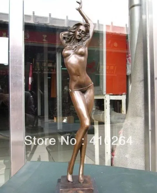 

Express 20" Western Pure Bronze & Marble nude belle Art sculpture Statue