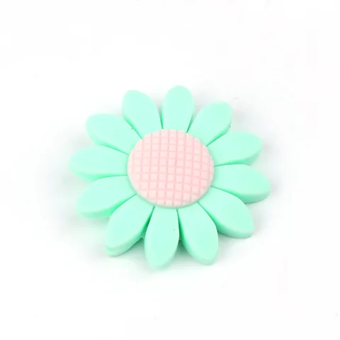 1pc Silicone Flower Beads Baby Teething Teether Toy Soft Texture Silicone Pendant For Pacifier Clips Baby Care Supplier